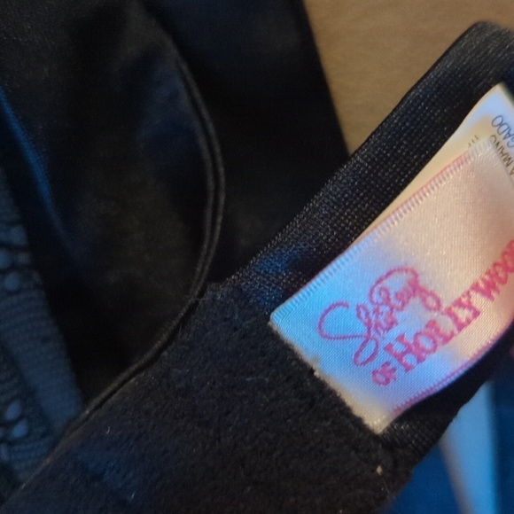 Shirley Of Hollywood Show Time XL Black Bra Top Silky Sheer Lace - Picture 8 of 10